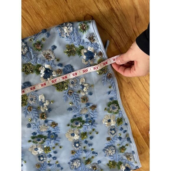 Blue sequence flower dress size medium - Picture 8 of 10